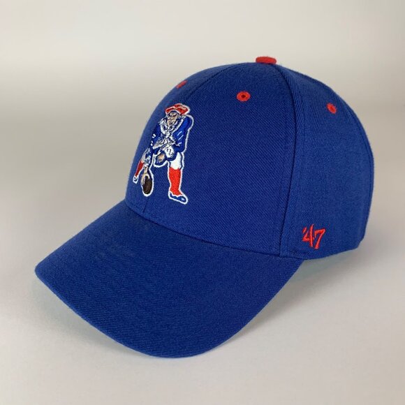 New England Patriots NFL Blue 47 Brand MVP Strapback Adjustable Hat - Picture 1 of 6